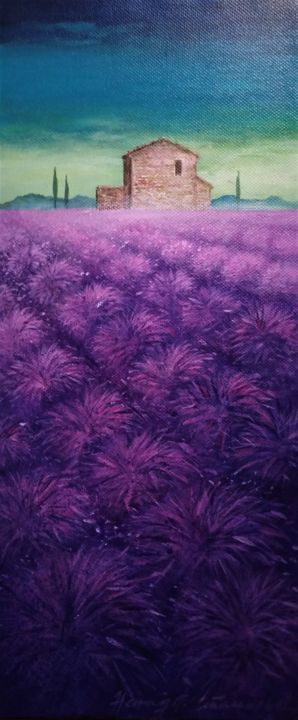 Painting titled "Mediteraneo and lav…" by Nenad Stankovic, Original Artwork, Oil