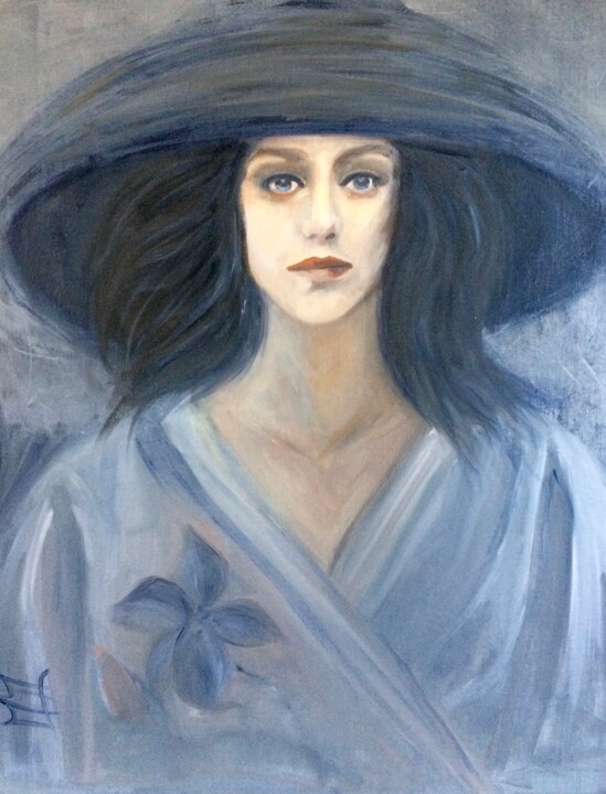 Peinture intitulée "Femme au kimono" par Marie Pascale Martins, Œuvre d'art originale, Huile