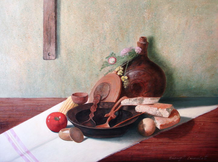 Painting titled "Still life" by Nenad Stankovic, Original Artwork, Oil