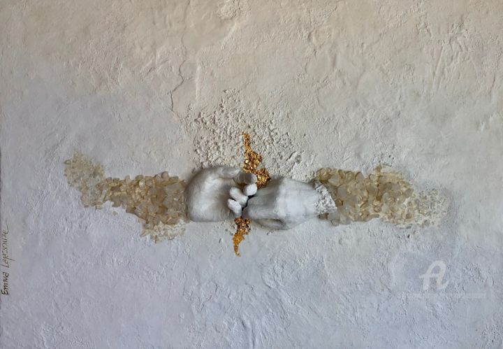 Sculpture intitulée "Caresser l'or" par Emma Lapassouze, Œuvre d'art originale, Acrylique Monté sur artwork_cat.