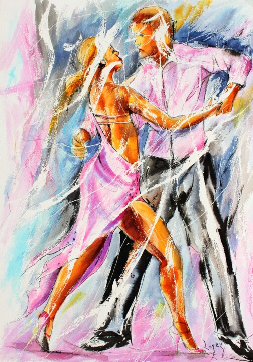 432 Tango rose 绘画, 18.9x14.2 in