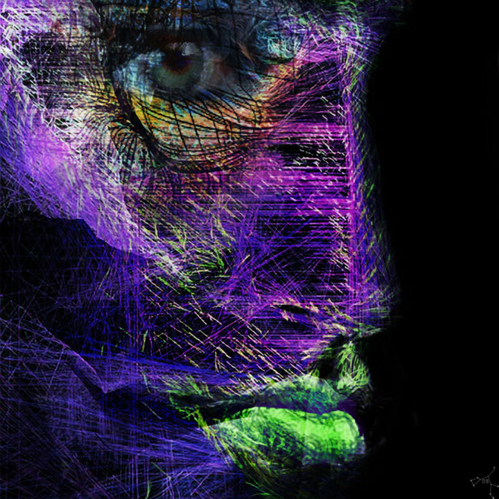 Digital Arts titled "diagonal matrix" by Dodi Ballada, Original Artwork, Digital Painting