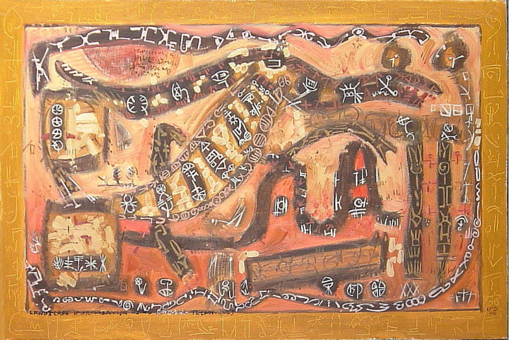 Painting titled "Landscape Improvisa…" by Gerald Shepherd F.F.P.S., Original Artwork, Oil