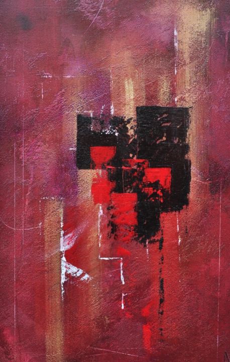 Painting titled "Abstraction" by Bernon, Original Artwork, Acrylic