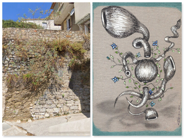 Mon coté fleur bleue 图画, 6.7x5.1 in