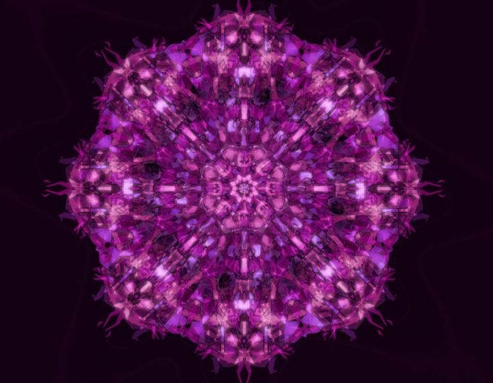 Digital Arts titled "Pink mandala" by Zilmari, Original Artwork, 2D Digital Work