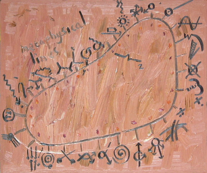 绘画 标题为“Metaphysical Lines” 由Gerald Shepherd F.F.P.S., 原创艺术品, 油