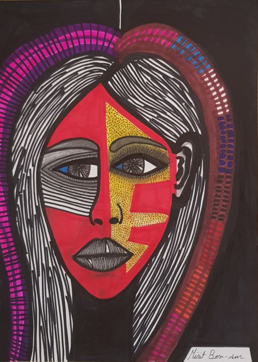 "Visual modern artis…" başlıklı Resim Mirit Ben-Nun tarafından, Orijinal sanat, Mürekkep