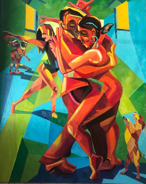 Bailando salsa 绘画, 60x48 in