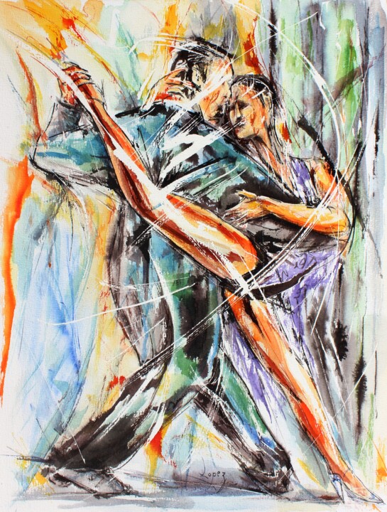 452 Grand écart de tango 绘画, 18.9x14.2 in