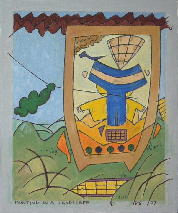 Painting titled "Painting In A Lands…" by Gerald Shepherd F.F.P.S., Original Artwork, Oil