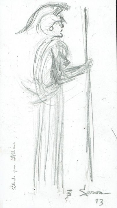 Dessin intitulée "ATHENA esquisse pré…" par Servin, Œuvre d'art originale, Crayon