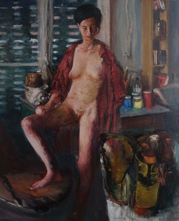 Joséphine et le violon cassé 绘画, 31.9x39.4 in