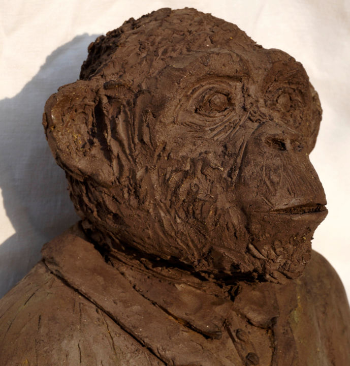 monsieur chimpanzé 雕塑, 12.6x12.2 in