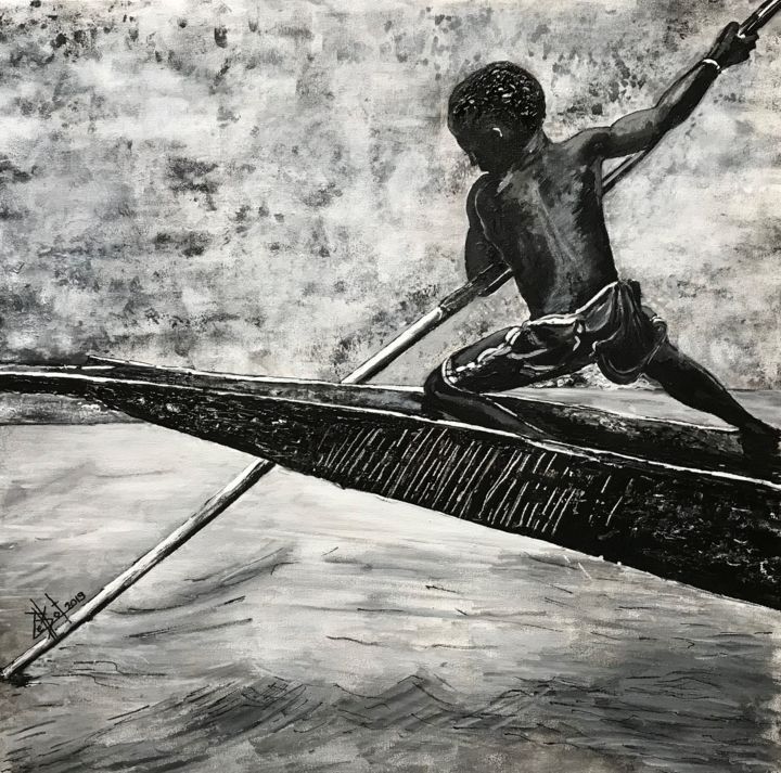 Petit Pécheur 绘画, 19.7x19.7 in