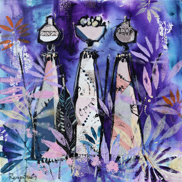 African Tribal Women C01N03 绘画, 29.9x29.9 in