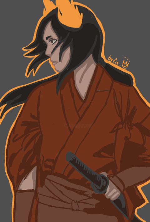 "Огненный самурай" başlıklı Dijital Sanat Funokosy tarafından, Orijinal sanat, Dijital Resim