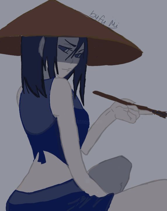 "Девушка в шляпе" başlıklı Dijital Sanat Funokosy tarafından, Orijinal sanat, Dijital Resim