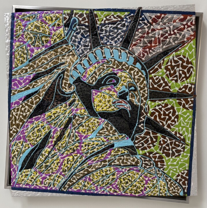 Peinture intitulée "LIBERTÉ / SCULPTURE…" par Marjinal Artiste Peintre Décalé Français, Œuvre d'art originale, Acrylique Mon…