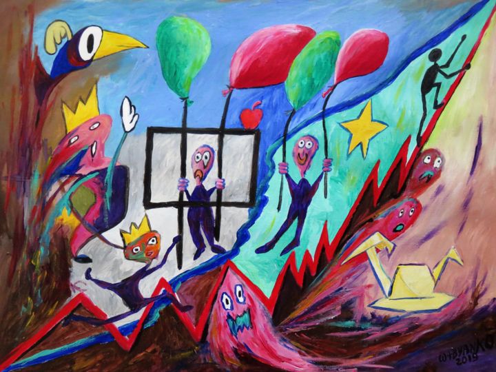 Prison break balloon 绘画, 19.7x25.6 in