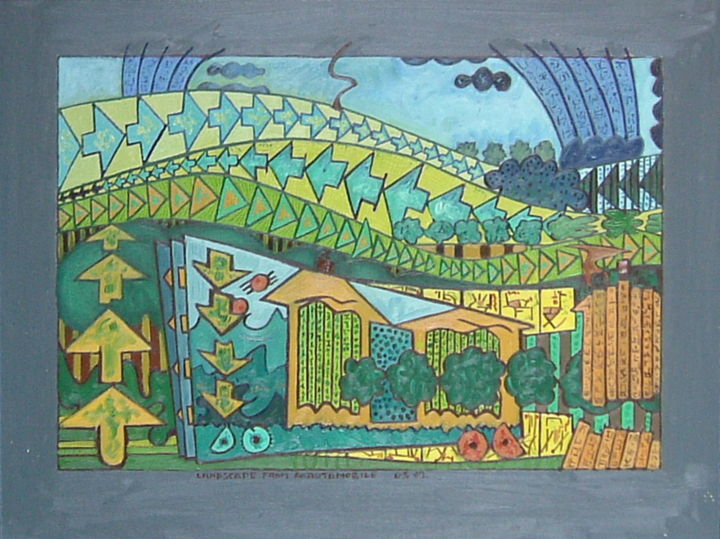 Painting titled "Landscape From An A…" by Gerald Shepherd F.F.P.S., Original Artwork, Oil