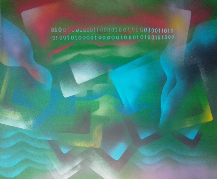 Peinture intitulée "what is the Matrix" par Marks, Œuvre d'art originale, Acrylique