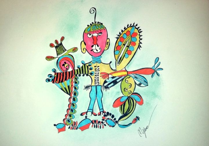 Dessin intitulée "vous aussi vous ave…" par Mysane, Œuvre d'art originale, Marqueur