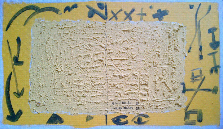Painting titled "Animal Marks - Huma…" by Gerald Shepherd F.F.P.S., Original Artwork, Acrylic