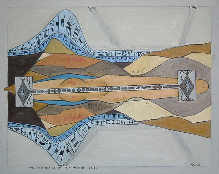 Painting titled "Landscape Reflected…" by Gerald Shepherd F.F.P.S., Original Artwork, Oil