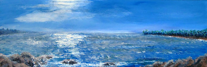 Peinture intitulée "le soleil et la mer" par Emmanuelle Menny Fleuridas, Œuvre d'art originale, Acrylique Monté sur Châssis…