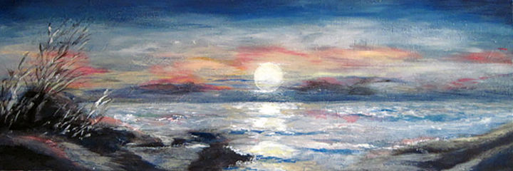 Peinture intitulée "Sunset 2013" par Emmanuelle Menny Fleuridas, Œuvre d'art originale, Acrylique Monté sur Châssis en bois