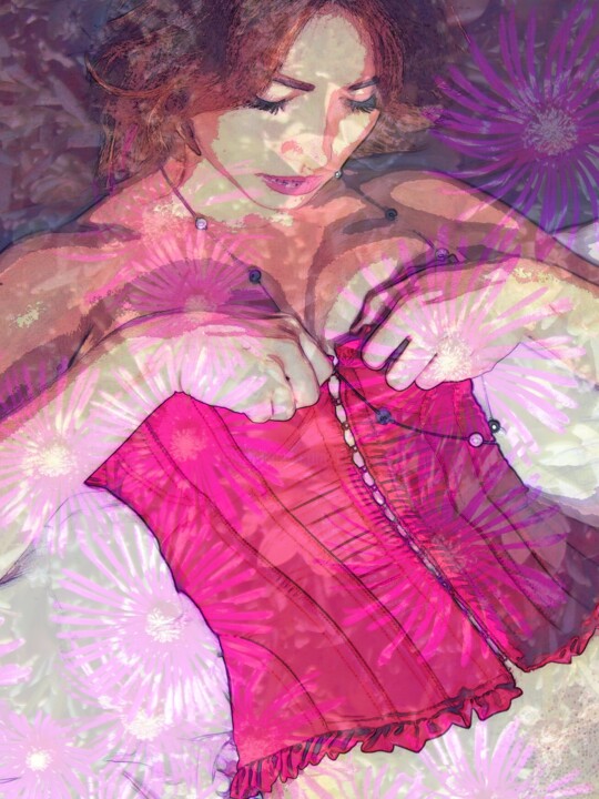 Digital Arts titled "Pink Corset" by Eric Vadé, Original Artwork, 2D Digital Work