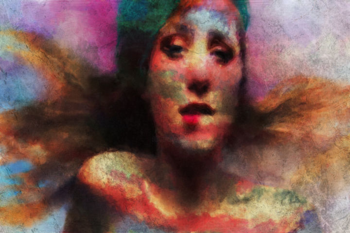 Digital Painting of Sensual Erotic Woman Printmaking, 24x36 in