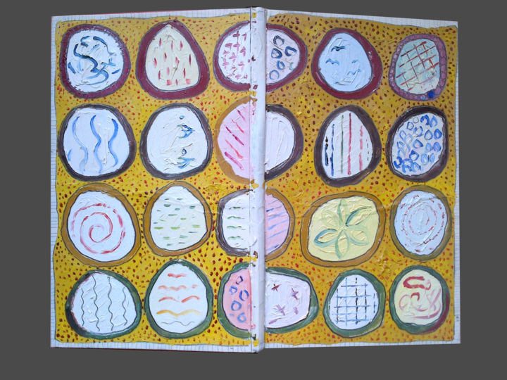 Painting titled "Painting On A Book" by Gerald Shepherd F.F.P.S., Original Artwork, Oil