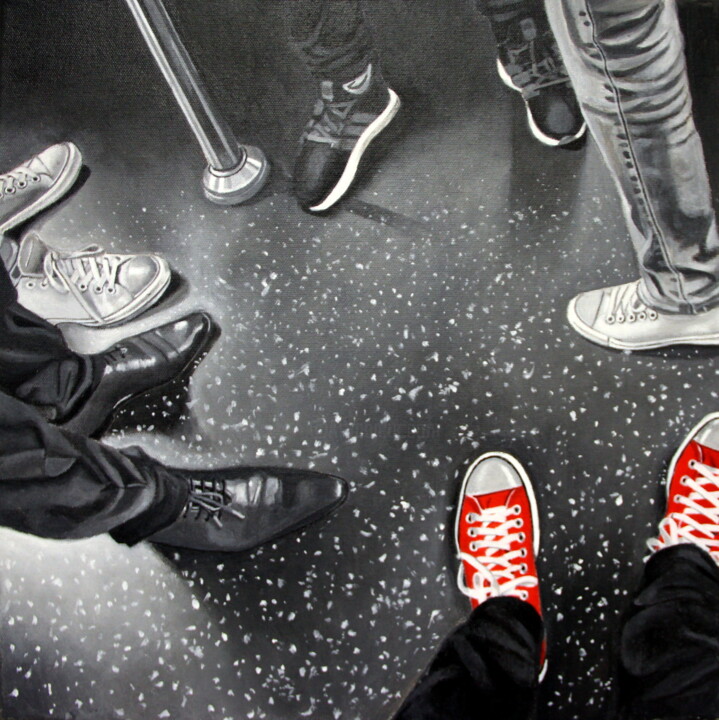 Pintura intitulada "Converse" por Jeanpaul Tarasco, Obras de arte originais, Acrílico Montado em Armação em madeira