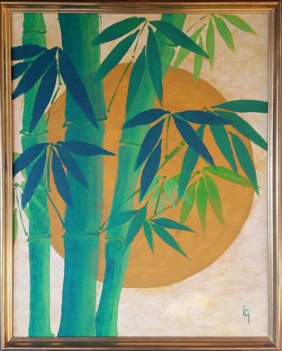 Bambous chinois 绘画, 19.1x15.2 in