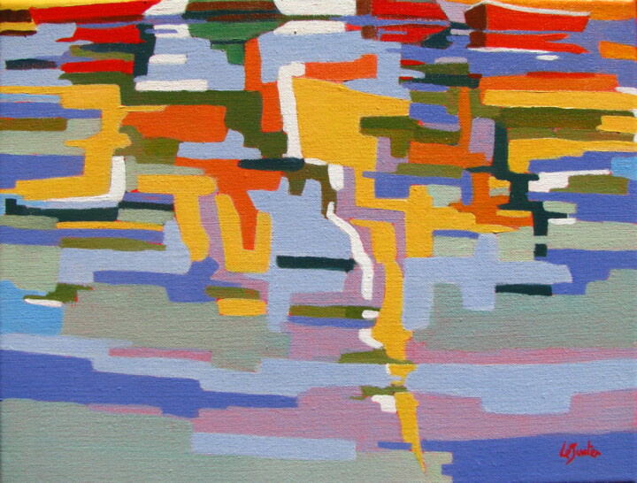 Peinture intitulée "le clocher de sanary" par Jean-Noël Le Junter, Œuvre d'art originale, Huile Monté sur Châssis en bois