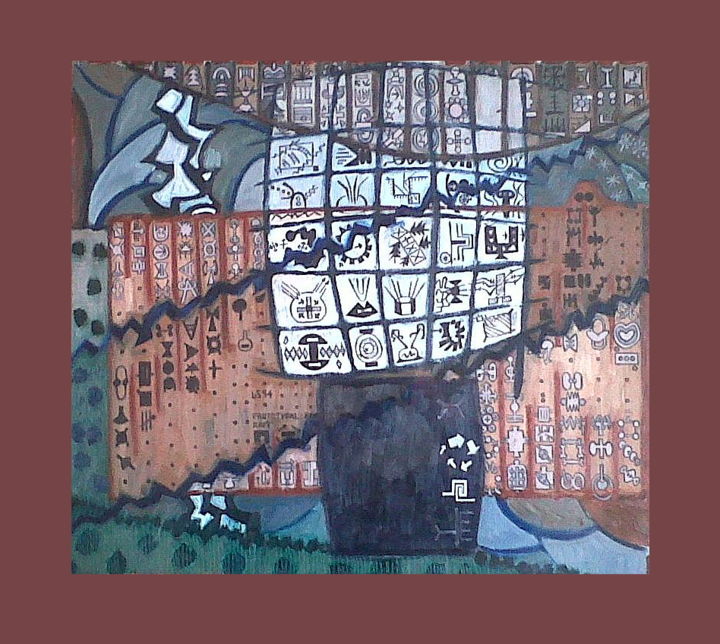 Painting titled "Protypical Portrait" by Gerald Shepherd F.F.P.S., Original Artwork, Oil