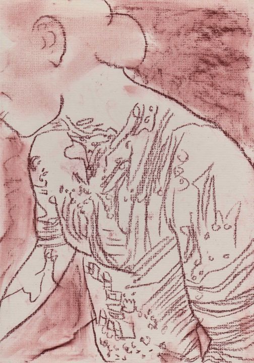Drawing titled "227/200218bodyartfre" by Jane23, Original Artwork, Chalk
