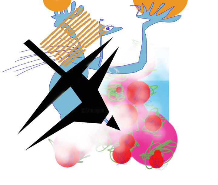 Digital Arts titled "A Lamp Escaping Fro…" by Gerald Shepherd F.F.P.S., Original Artwork, Digital Painting