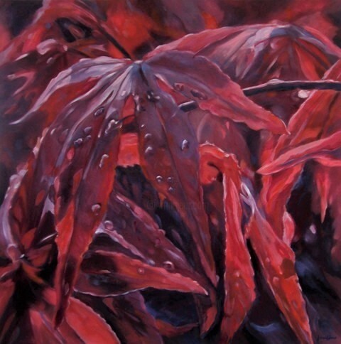 Pintura titulada "Acer rubrum" por Gilbert Swiggers, Obra de arte original, Oleo