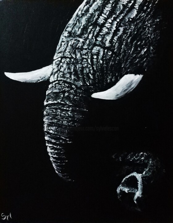 Painting titled "Trompinoscope" by Sylvie Lescan, Original Artwork, Oil Mounted on Wood Stretcher frame