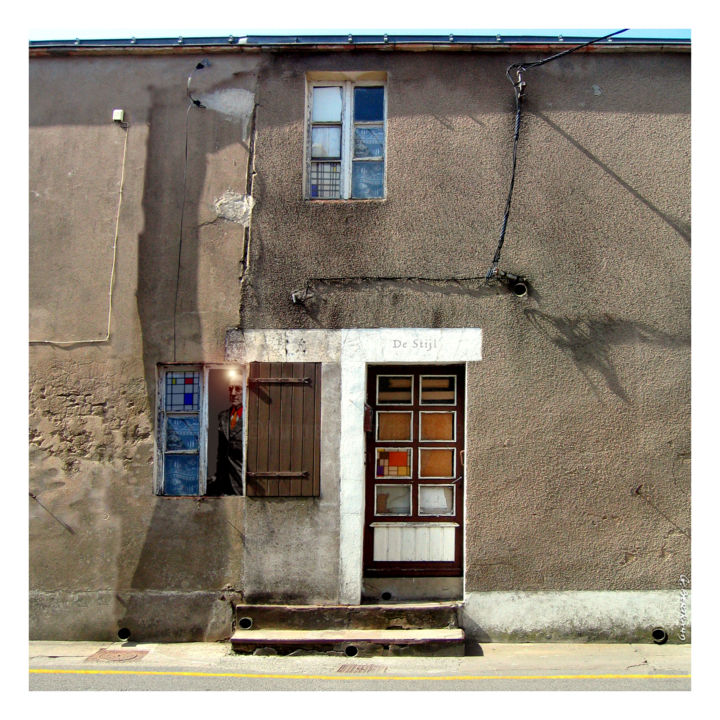 Photography titled "La Villa de Mondrian" by Gérard Bertrand, Original Artwork, Manipulated Photography