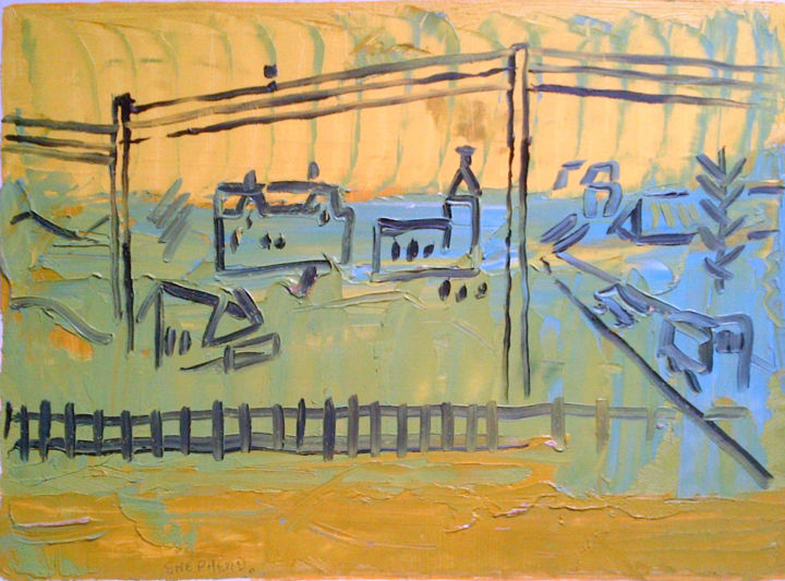 Painting titled "View From Studio Wi…" by Gerald Shepherd F.F.P.S., Original Artwork, Oil