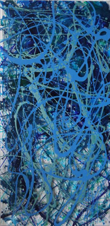 Rythmes 108 - Série vitrail - Grands formats 绘画, 39.4x19.5 in