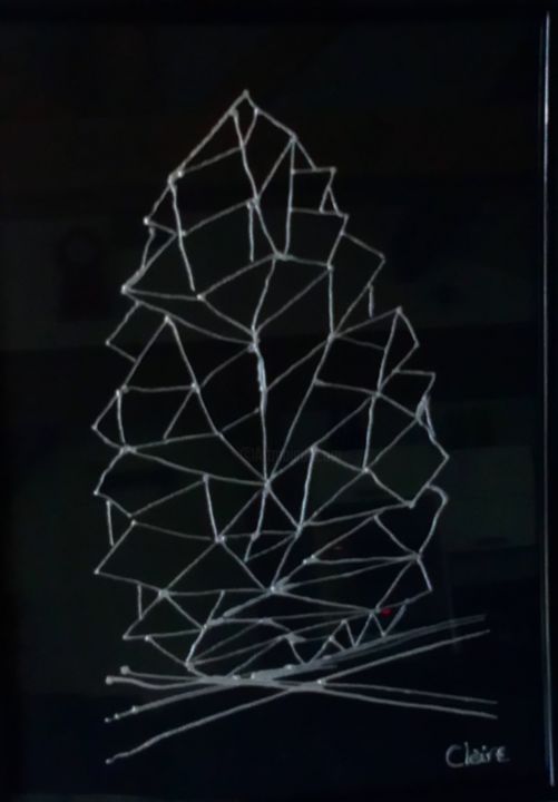 Painting titled "Pomme de pin géomét…" by Les Couleurs De Claire, Original Artwork, Acrylic