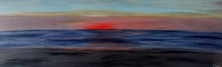Painting titled "Coucher de soleil s…" by Les Couleurs De Claire, Original Artwork, Acrylic