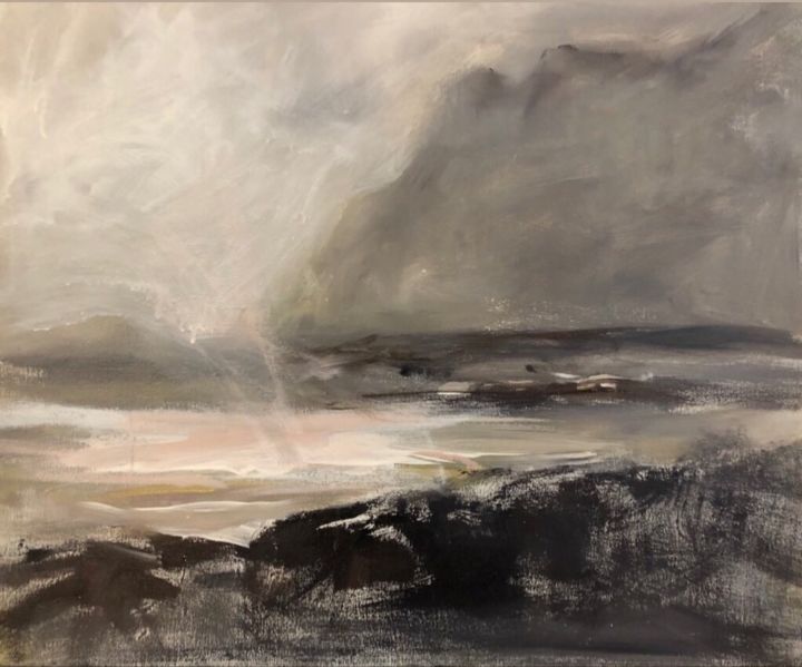 Painting titled "Winter at Hermanus" by Marike Naude Art, Original Artwork, Acrylic