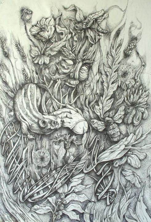 "Polevoi/field spirit" başlıklı Tablo Andrew Biako tarafından, Orijinal sanat