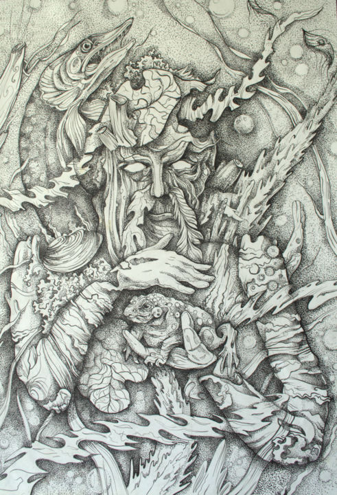 "Vodyanoi/Water spir…" başlıklı Tablo Andrew Biako tarafından, Orijinal sanat